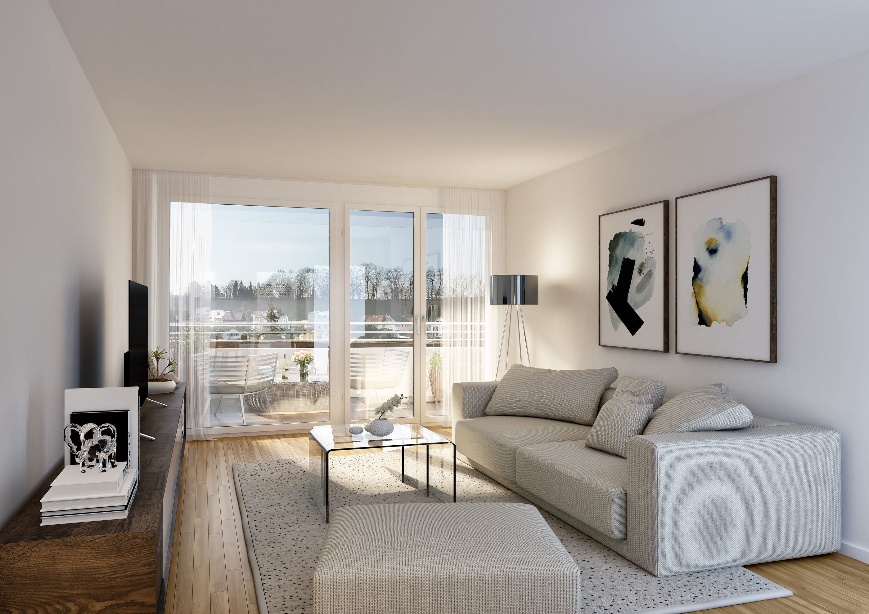 Wohnzimmer Innenarchitektur | Innenvisualisierungen 3D